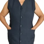 Colete decote em V produzido em oxford preto